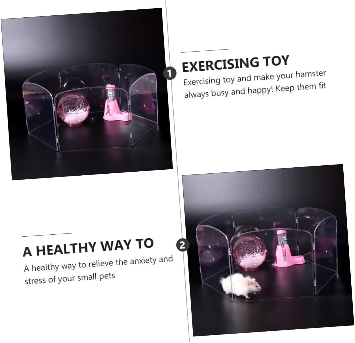 GALPADA Plastic Hamster Playpen 4-Panel PET Indoor Enclosure for Small Animals Safe and Easy to Assemble for Hamsters Chinchillas and Guinea Pigs