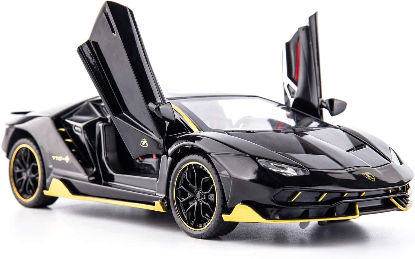 WAKAKAC Toy Car 1/32 Compatible for LP770 Alloy Die-cast Collectible Pull Back Model Car with Light and Sound Toy Vehicle for Boys Kids Toddler Birthday Festival Gift (Black)