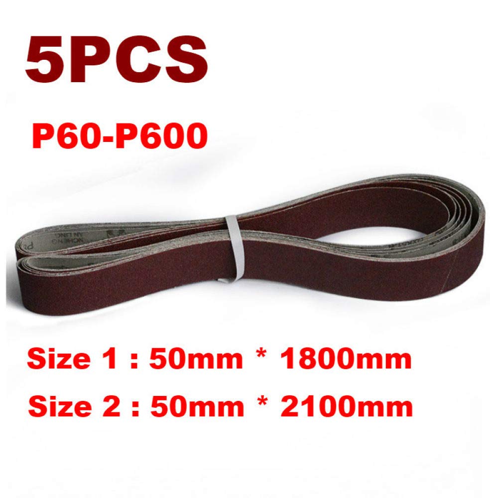 5Pcs 50 * 2100mm 50 * 1800mm Nastri abrasivi abrasivi P60-600 Accessori per smerigliatrice a nastro da macinazione grossolana a fine, 50mm x 1800mm, 80