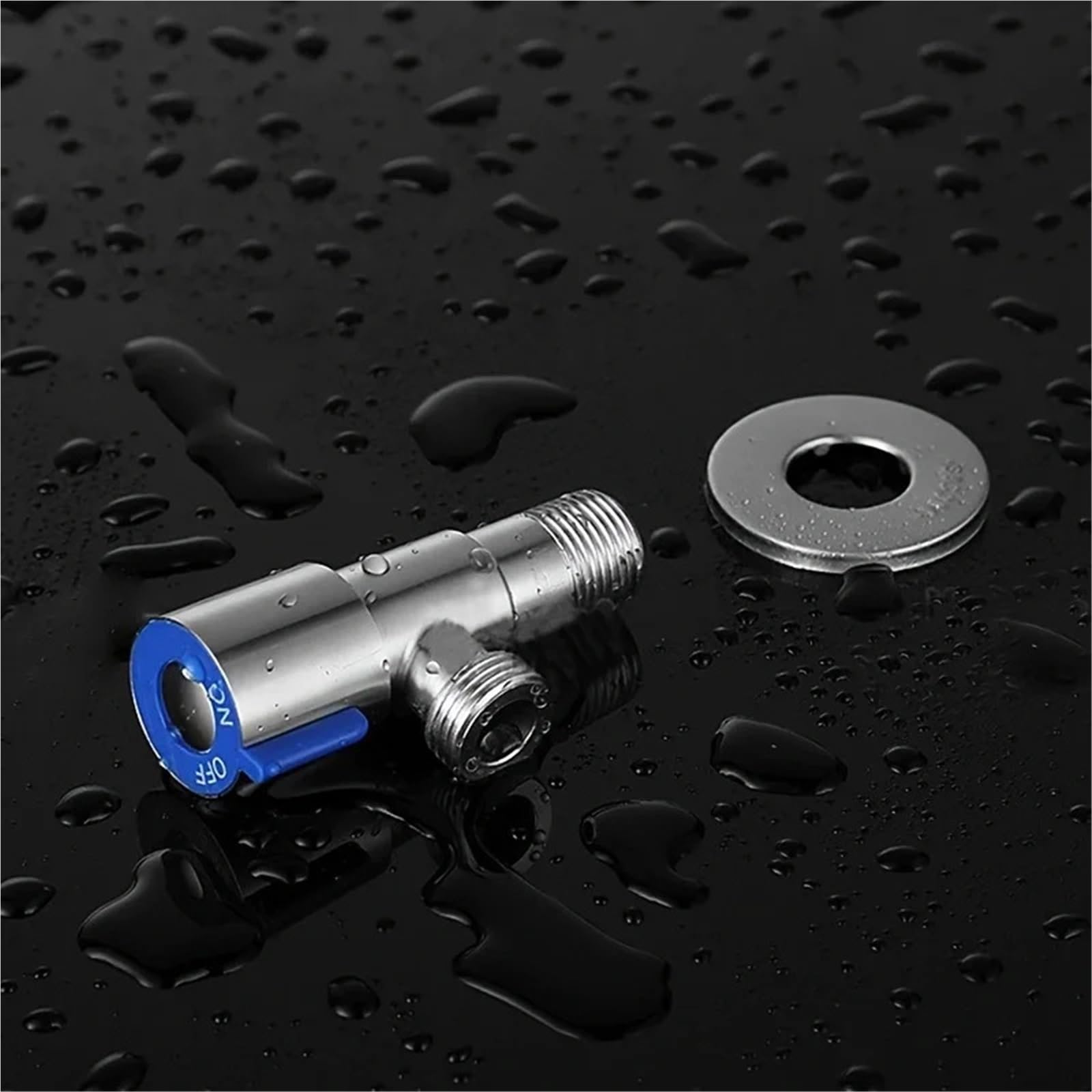 Válvula de ángulo for grifo, válvula de ángulo frío y caliente de acero inoxidable, válvula de parada de agua for inodoro, interruptor de válvula triangular, 2 uds. Para Cocina, BañO(Blue)