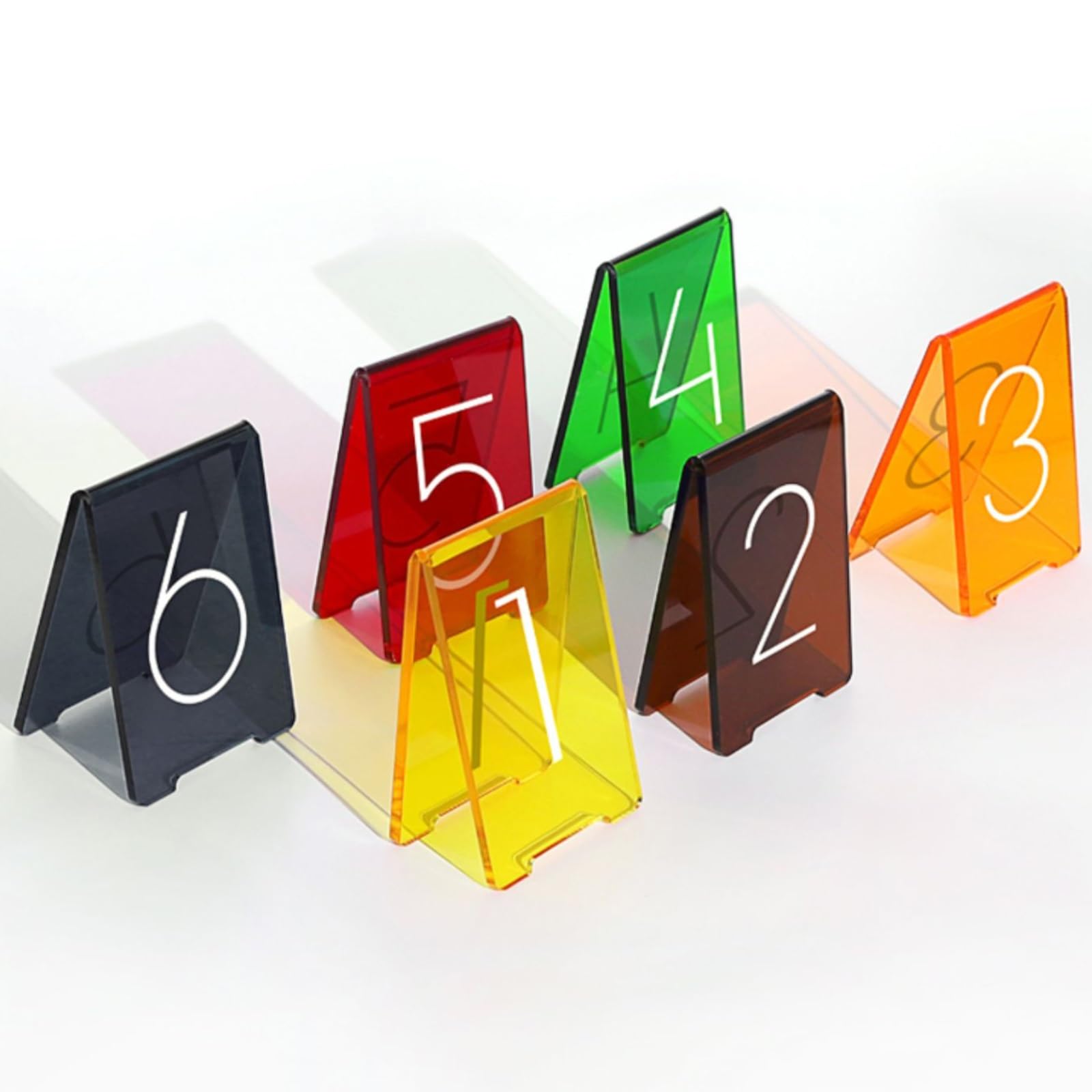 Tischzeltnummern, Restaurant-Tischnummern, Doppelseitig Nummeriert, Restaurant, Hochzeit, Zahlen, Karten, Schilder für Party, Bankette, Hochzeitsempfang, Stapelbar, Acryl-Tischnummern(Brown,43-60)
