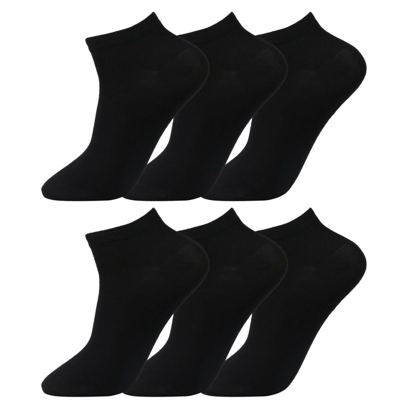 Nightwear Heaven Men's Black 12 Pairs Big Foot Trainer Ankle Socks Uk 6-11 Or 11-14 White Or Assorted (11-14, )