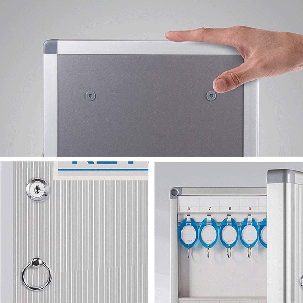 Solidna szafka na klucze, montowana na ścianie, 120 kluczy, z zamkiem na hasło, pudełko do przechowywania kluczy ze stopu aluminium, do organizacji biura (srebrna, 210 x 55 x 230 mm)