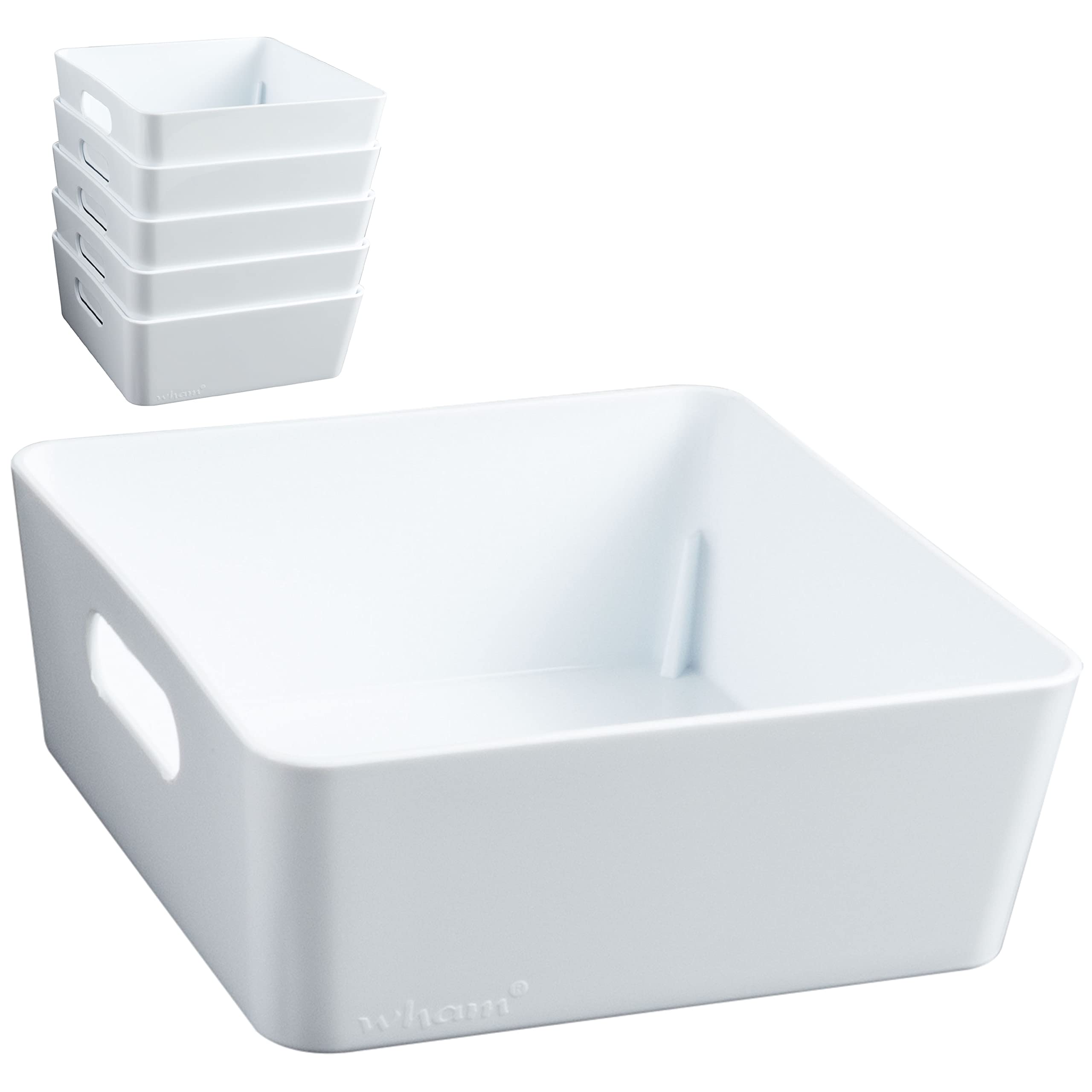6x Ordnungsboxen 6cm hoch WEIß 15x15x6cm 1L Schublade Kunststoff Bad Korb Küche, Haushalt & Wohnen