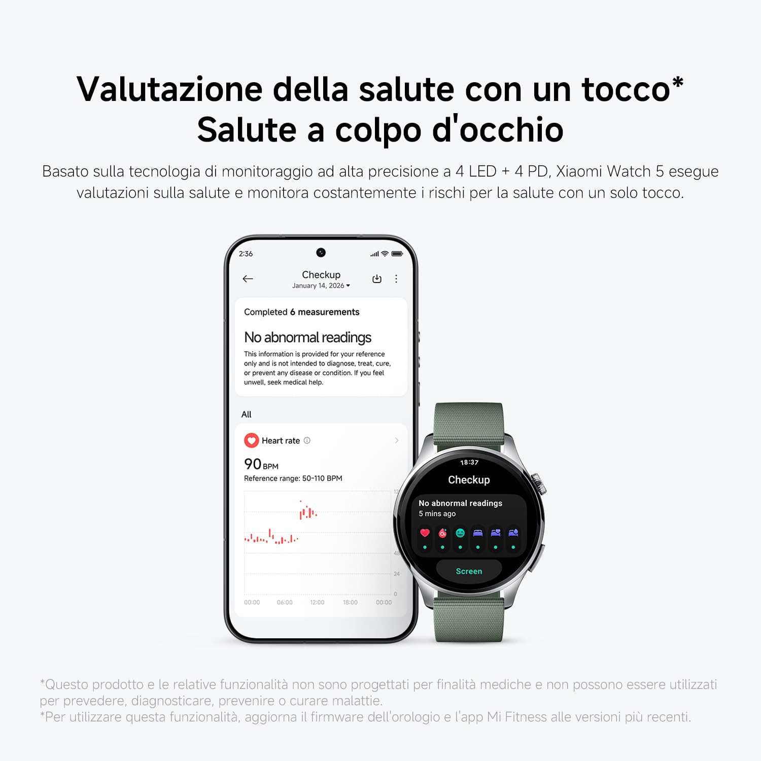 XIAOMI Watch 5 Smartwatch 47mm, Google Wear OS, AI, Batteria 6gg, Nero | Display Zaffiro 1,54'', 78% rapporto schermo, tracker fitness GPS, controllo salute 60s, 150+ sport, controllo gesti