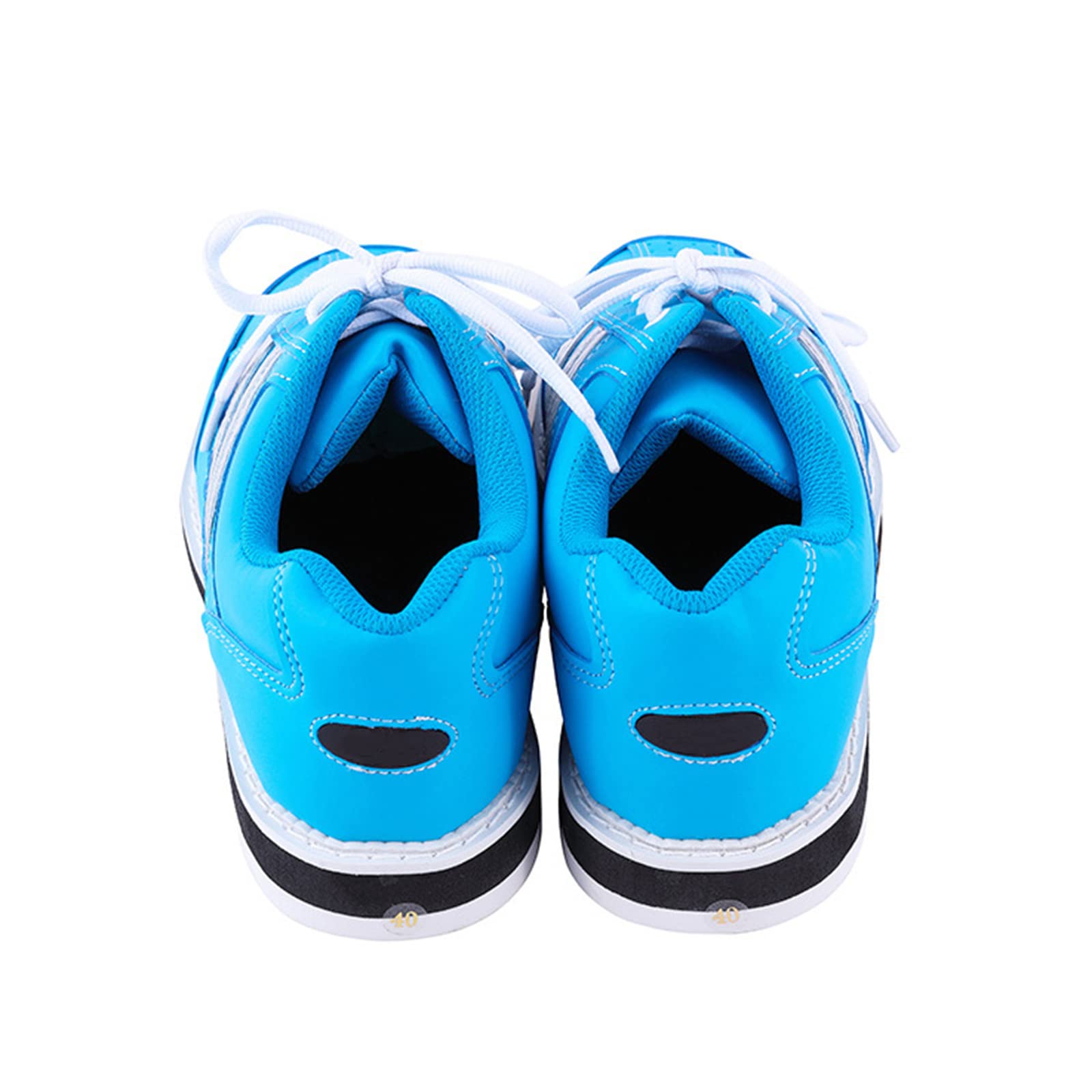 Bowlingschuhe Für Herren Modisch Sportlich Weiches Leder Atmungsaktiv Schnürpuffer Runder Kopf,Blau,44 EU