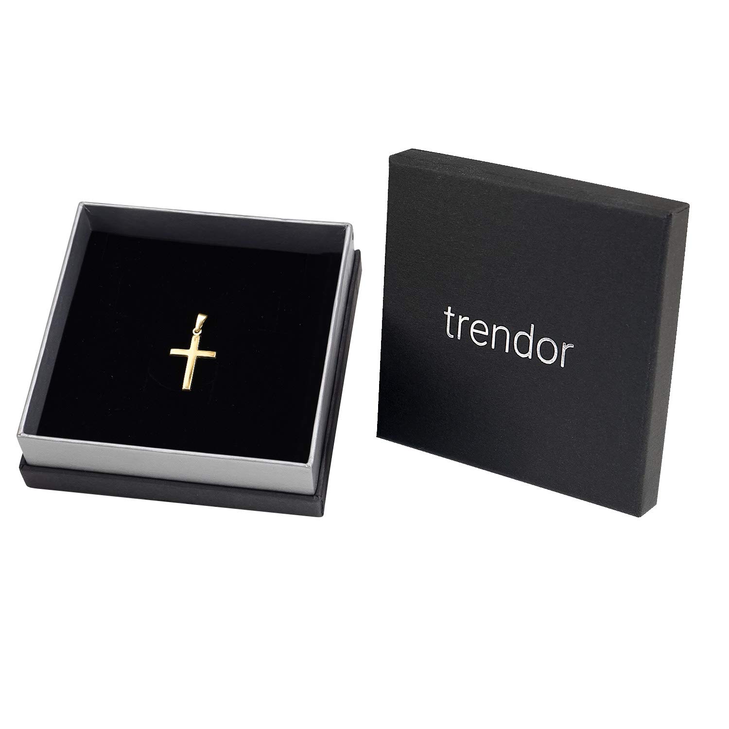 trendor Kreuz Gold-Anhänger 333/8 Karat 21 mm 35726 | Damen und Herren Goldanhänger, zeitloser Kreuzanhänger,