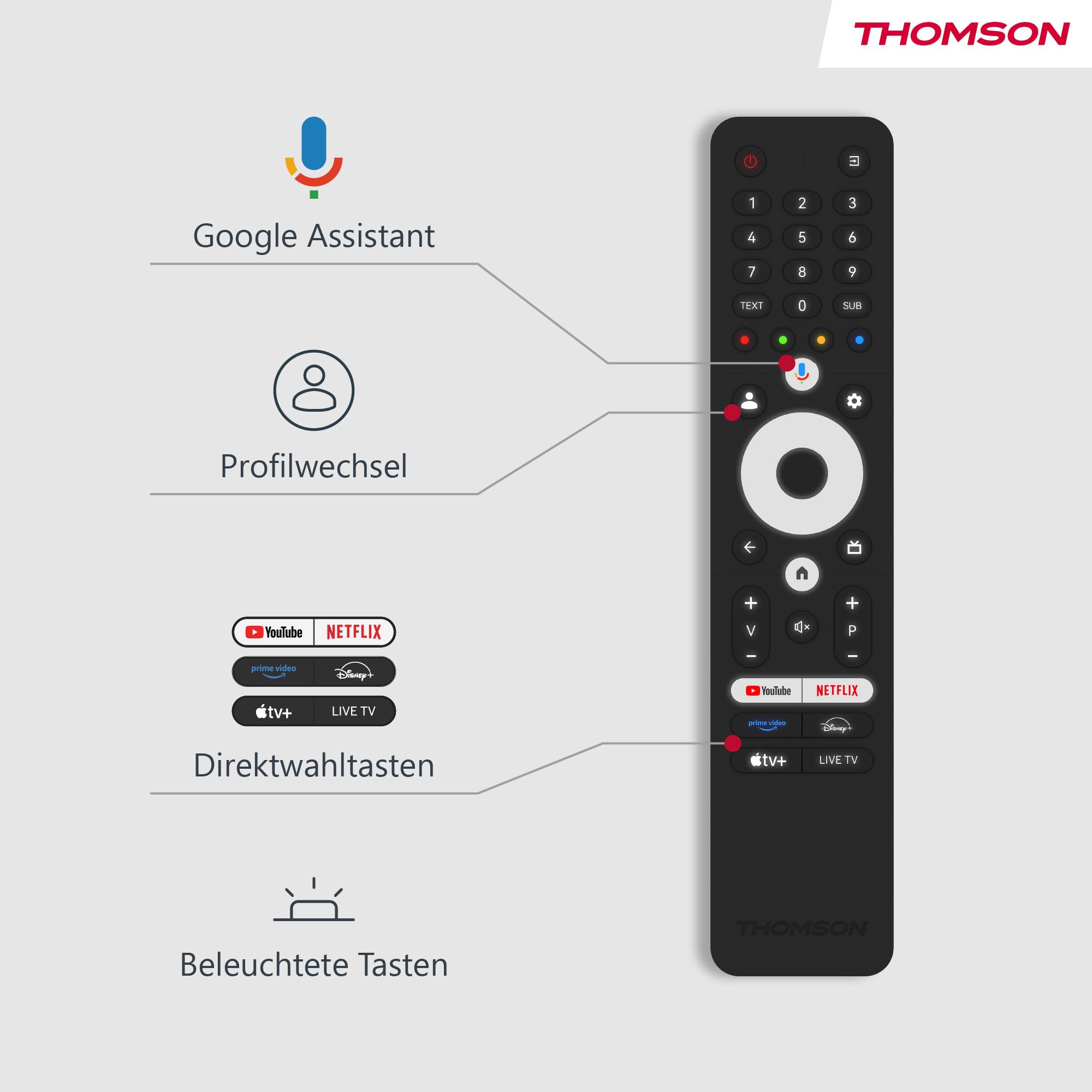 THOMSON 43 Cali (109cm) QLED Pro 144Hz Google Smart TV, Wi-Fi, Dolby Audio, HDR10, Bluetooth 5.1, Triple-Tuner (Kabel/Satelita/Antena), HDMI, CI+, A+ Płyta - 43QG7C14