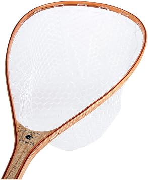 Wooden Trout Net with Clear Rubber Basket, 40 Inch Landing Net for Fly Fishing, Fish Safe Rubber Mesh Netting, Long Handle for Stream River Pond, Fly Fishing Gear by Creative Angler