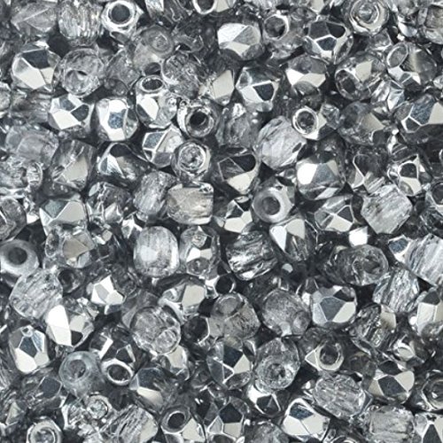 True2 Czech Glass Fire Polished Beads,True 2mm, Faceted Round, 600 Pieces, Crystal Labrador