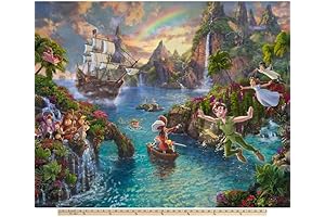 DAVID TEXTILES Peter Pan in Neverland Digital Cotton Fabric Panel