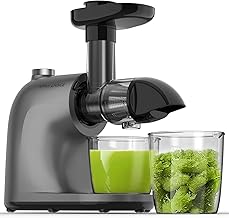 MAMA'S CHOICE Juicer Machines, Slow Masticating Juicer for Vegetable and Fruit, Cold Press Juice Extractor, Easy to Clean with Total Pulp Control, Quiet Motor, Reverse Function, Brush and Recipes