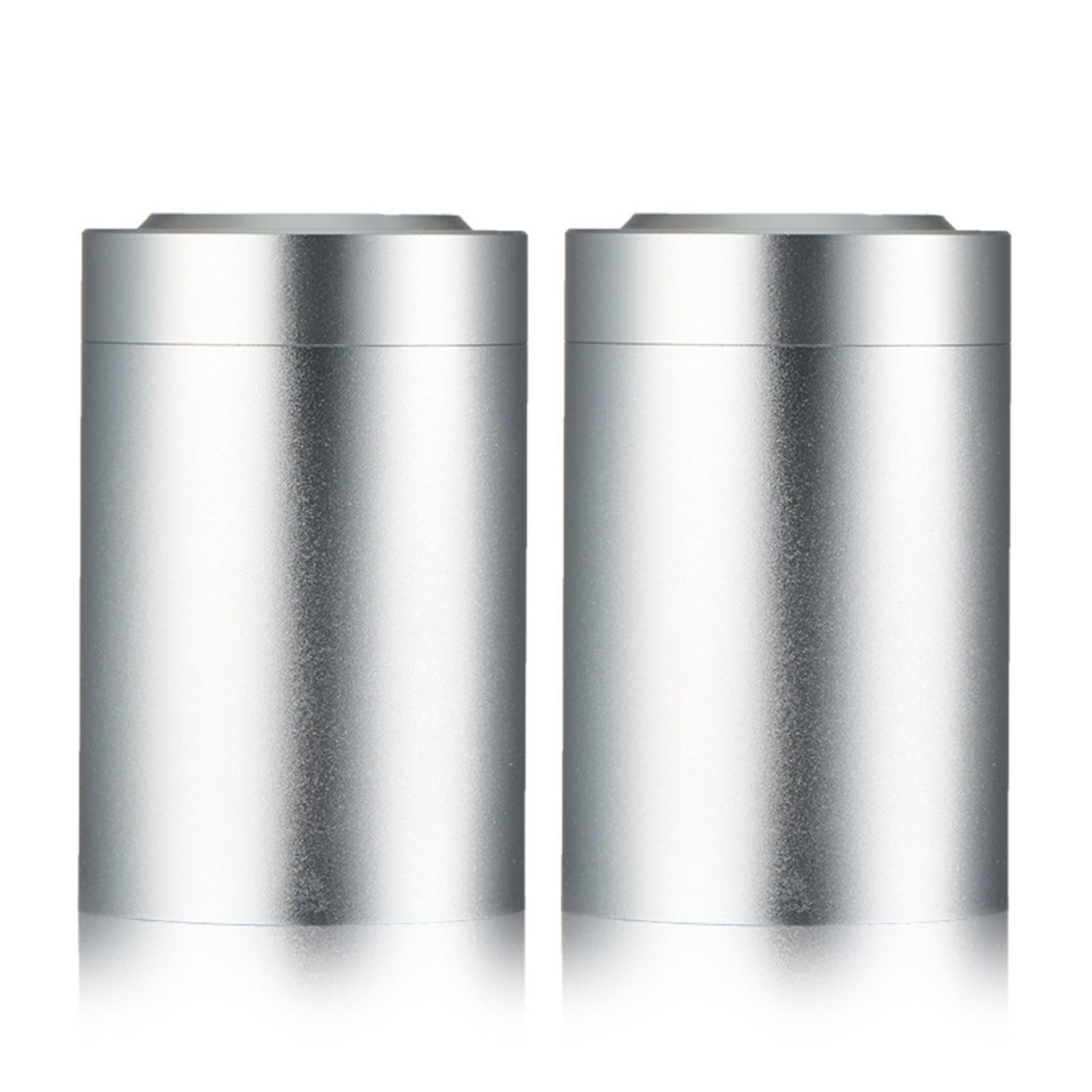 Mini Aufbewahrungsbehälter Vorratsdose Schraubdeckel Dose Behälter aus Aluminium Luftdicht Aromaschützend Kompakt 75ml für Kaffeebohnen Gewürze Camping Büro, Silber