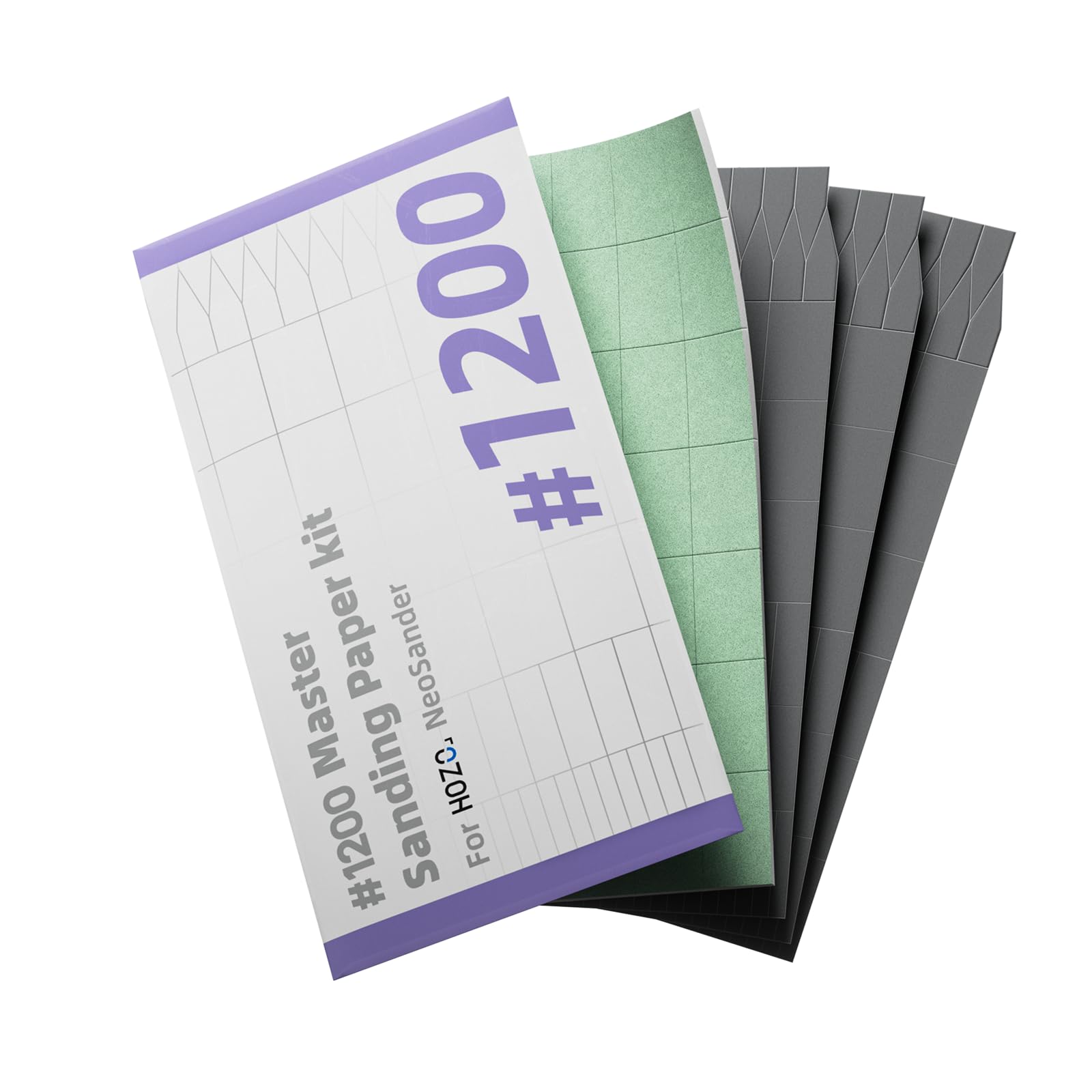 NeoSander 1200 Grit Foam Master Sanding Paper, 4PCS Sandpaper (3 Standard + 1 Foam Backed),for Rapid Material Removal, Shaping & Surface Preparation, Ideal for Resin, 3D Prints & DIY Projects