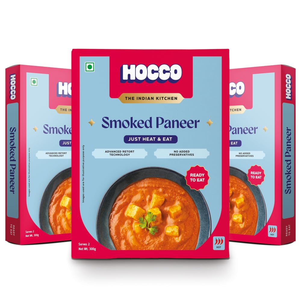 HOCCO Ready To Eat Smoked Paneer Sabji | Just Heat & Eat Food | No Added Perservatives & Colour | Meal Ready In 5 Minutes| Microwaveable_Serves 2 People -300 gm (Pack of 3) (B0C7RB5JF4) Amazon Price History, Amazon Price Tracker