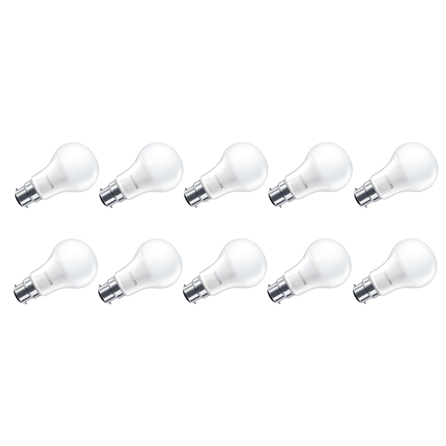 Philips Corepro LED 11 W (75 W) A60, B22 Bayonet Cap, Bulb, Warm White, Non Dimmable, Frosted - Pack of 10