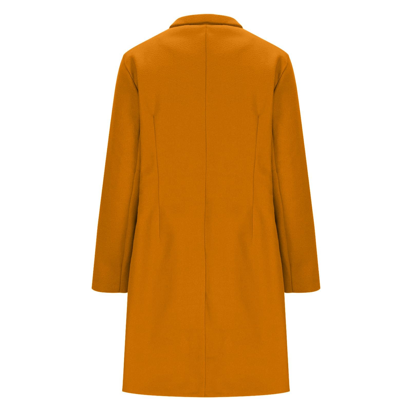 Generisch Wolljacke Damen Winter Wollmantel Mittellang Coat Mit Knöpfen