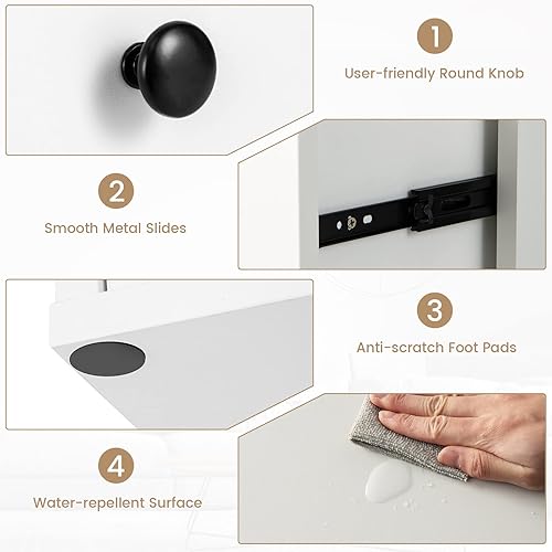 Miniatura 4 de LOKO Estantería de 6 cubos con cajones, estantería de madera moderna de 3 niveles con dispositivo anticaída, organizador de almacenamiento multiusos