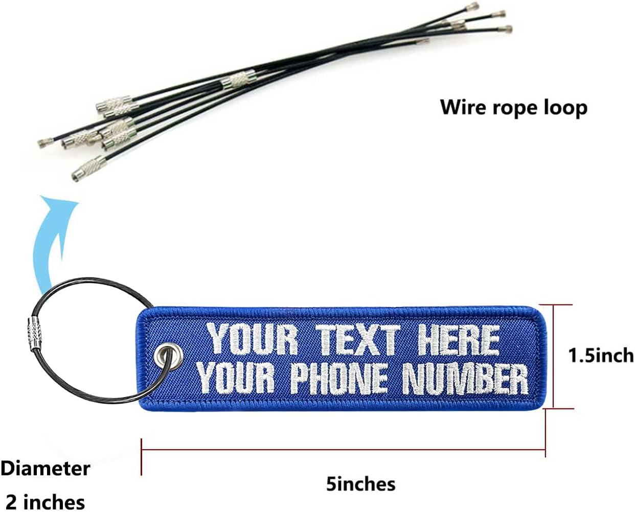 Personalized Luggage Tags, Customize Your Text, Double-Sided Embroidery, Key Tag Travel Luggage Labels for Suitcases Backpacks Handbag - Image 2