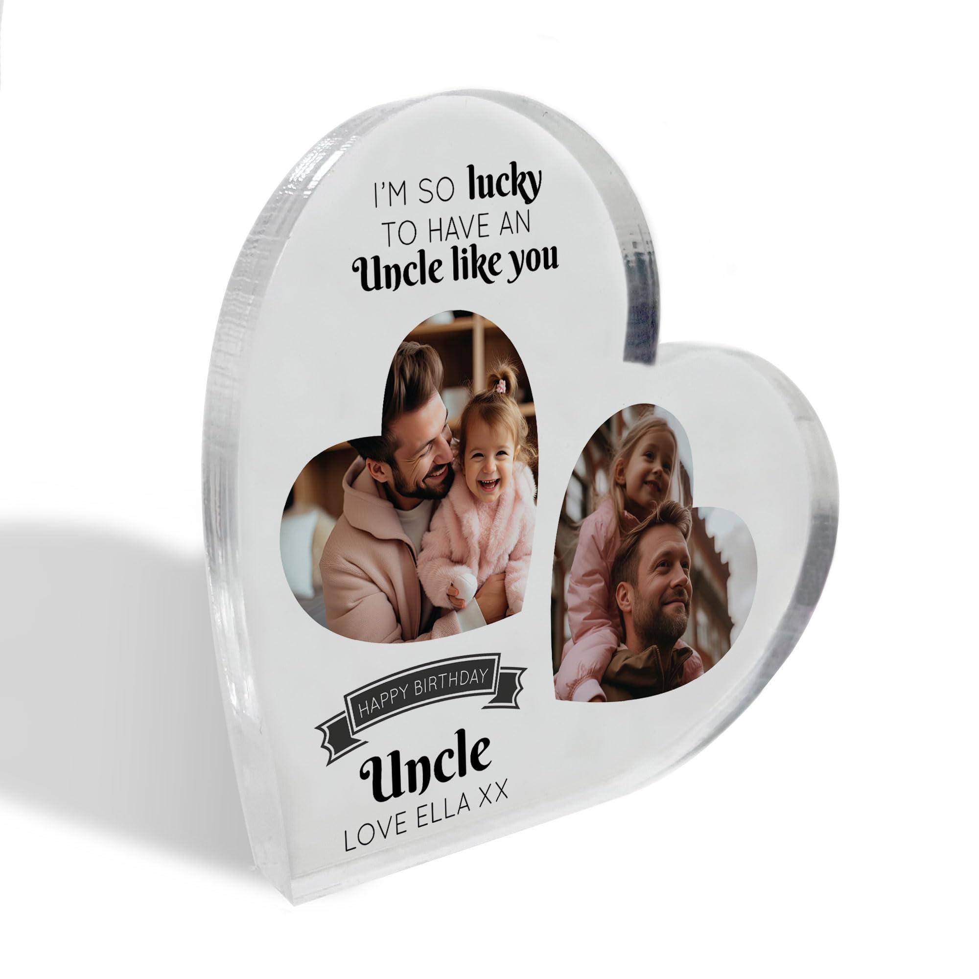 Red Ocean Gifts for Uncle Birthday Personalised Acrylic Heart Standing Plaque Uncle Gifts Uncle Birthday Gifts Birthday Uncle Gift From Niece Nephew Brother Gifts Special Keepsake