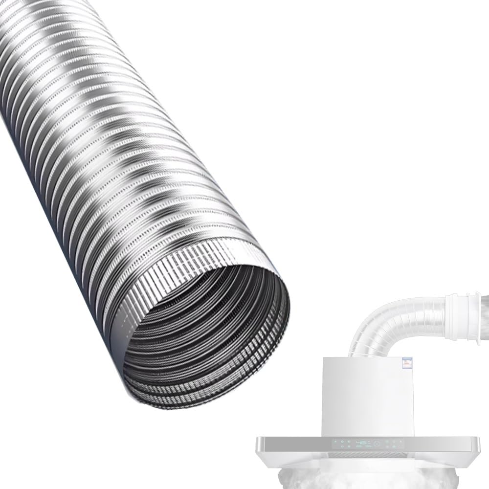 Condotti di aerazione, condotti Flessibili in Alluminio da 4" semirigidi, Tubi di Ventilazione per asciugatrici, condotti di Ventilazione HVAC, condotti di aspirazione fumi retrattili, opzio