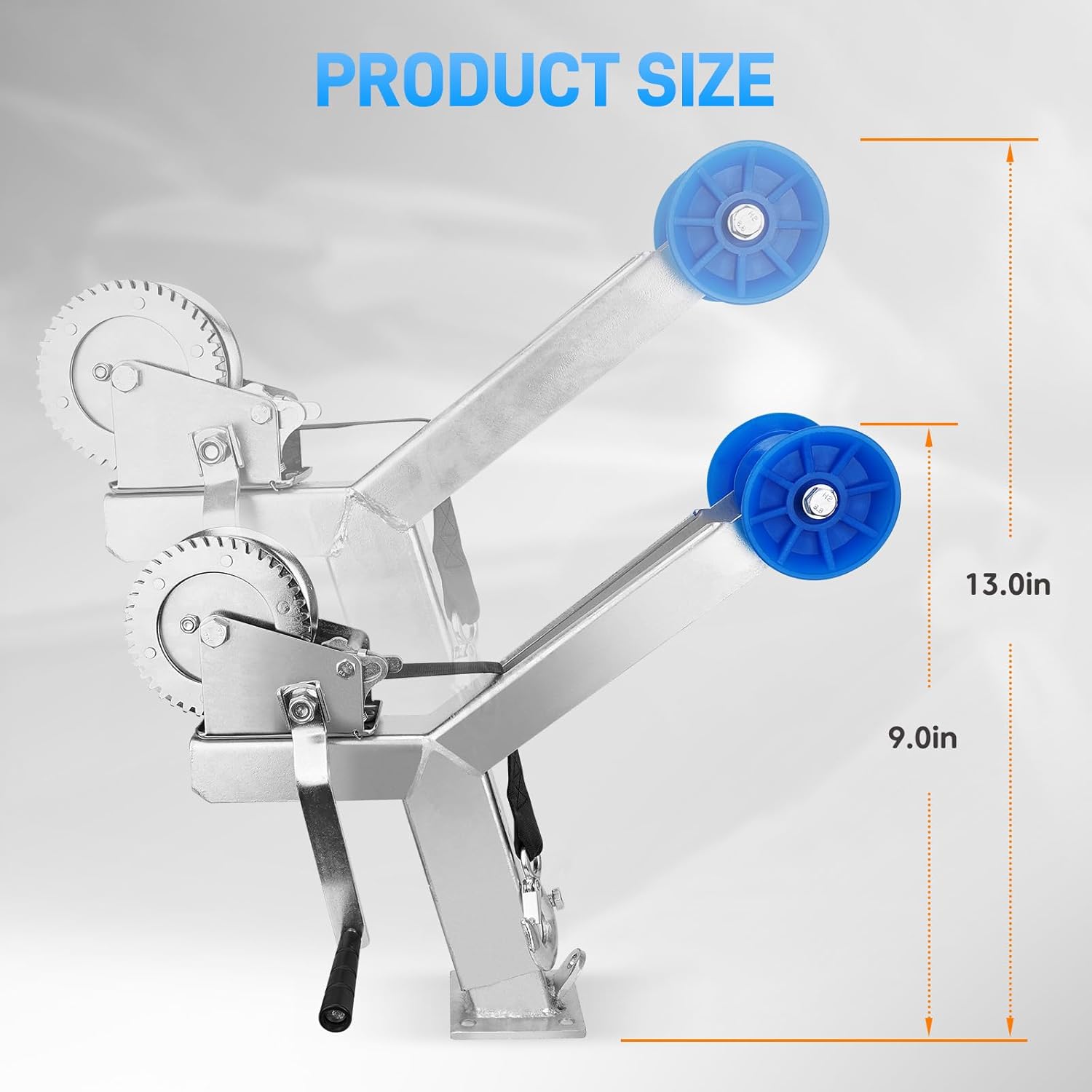 Height Adjustable Boat Trailer Winch Stand with 1200LB Boat Winch Compatible with 3" W X 4" H Boat Trailer Drawbar Motorboats Fishing Boats, Boat Trailer Winch Stand with Roller