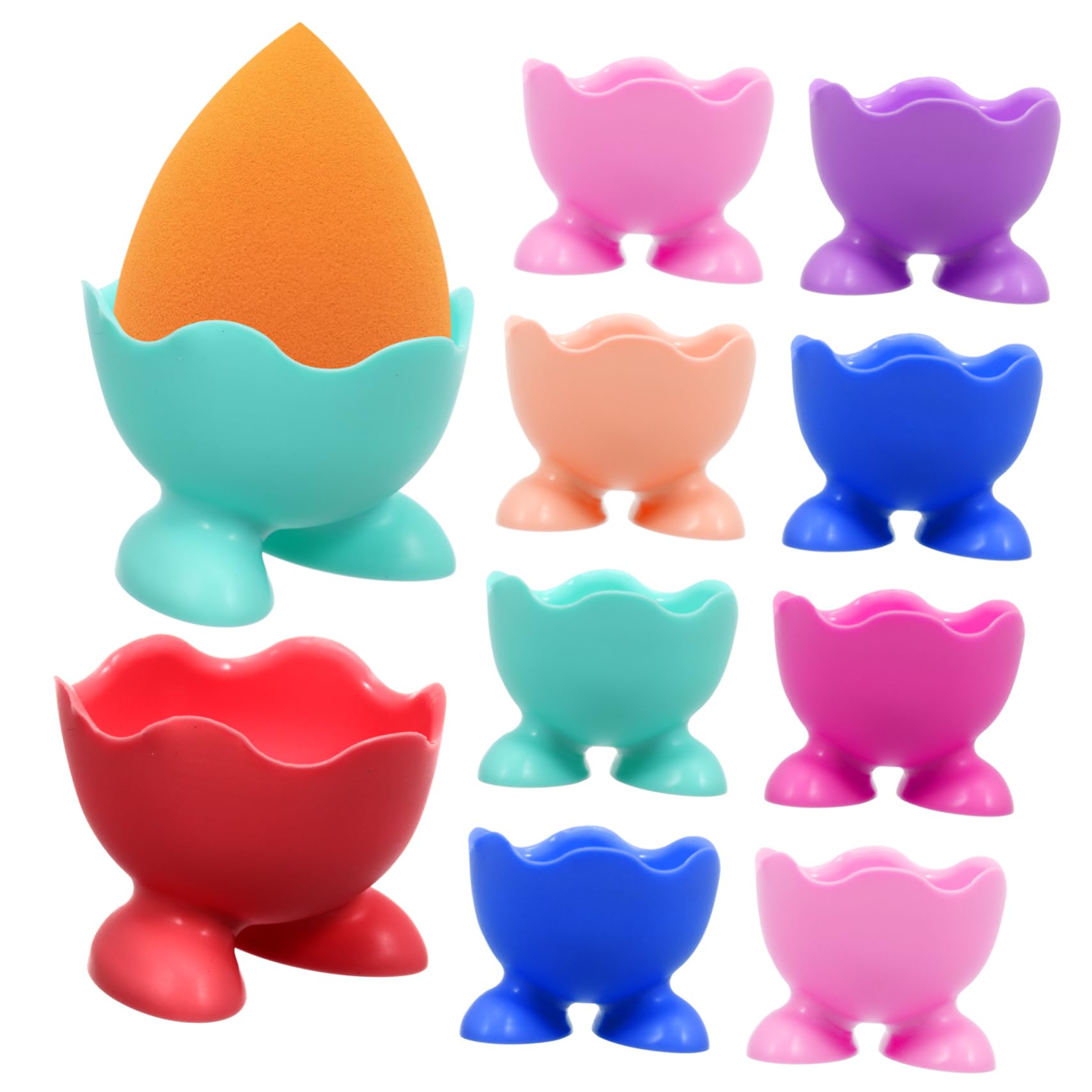 Cabilock 10Pcs Silicone Egg Cup Holders Boiled Egg Serving Cups for Kitchen Random Color for Steamed Eggs and Breakfast Preparation
