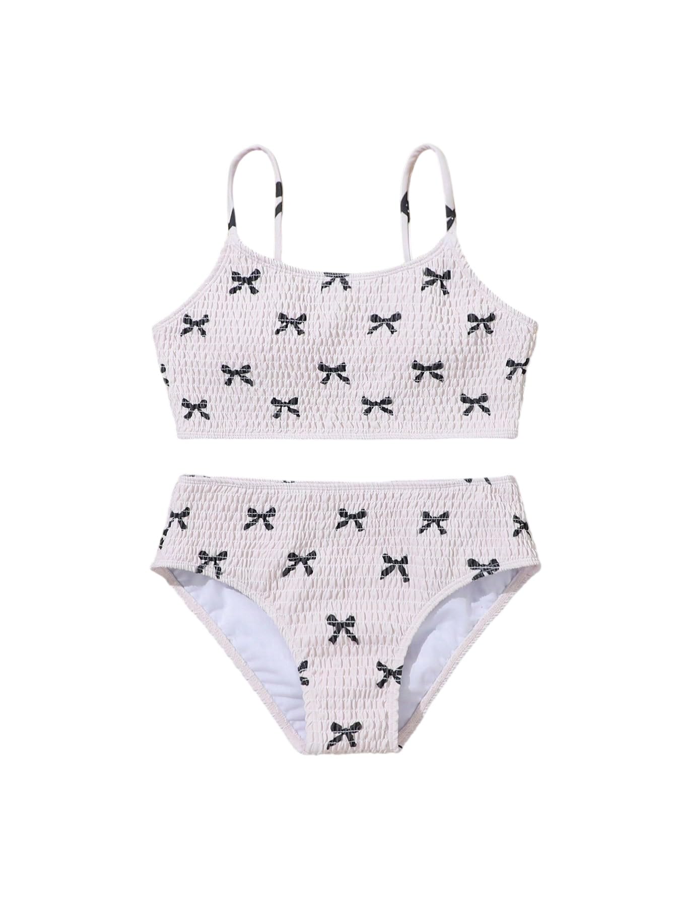 SweatyRocks Bikini dziewczęce 122-152 bikini z kokardką, kostium kąpielowy, dla nastolatek, dziewcząt, moda kąpielowa, moda plażowa