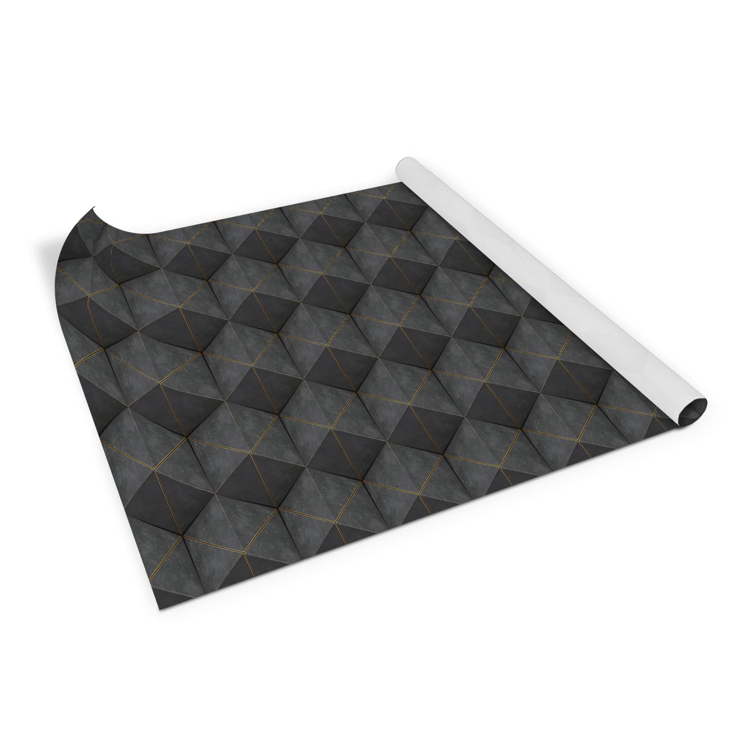 Pegatina para muebles de diseño geométrico tridimensional y acabado premium gris