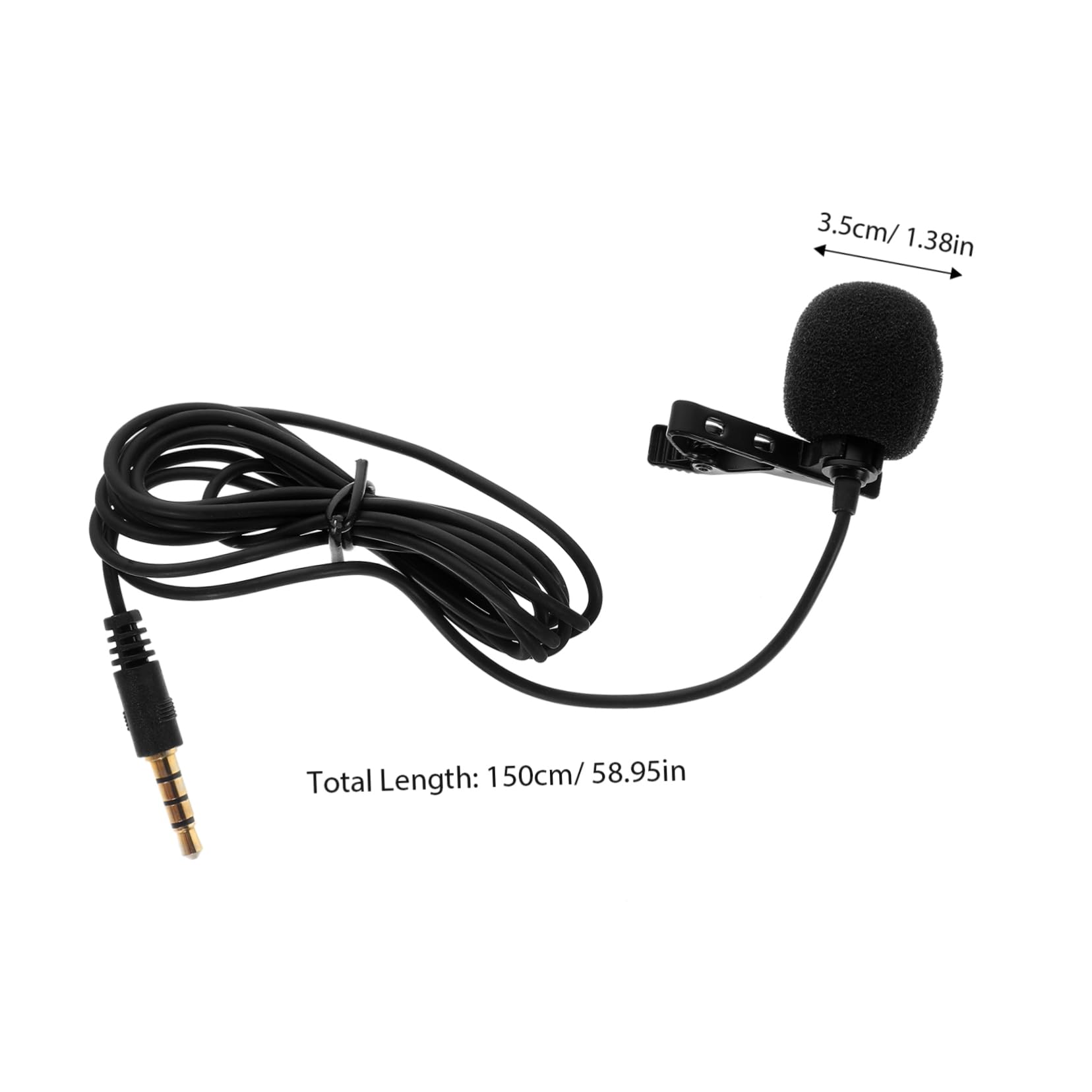 SUPVOX Computer Microphone Phone Condenser Mic Set Omnidirectional Lapel Mic for Remote Teaching 1.5m Cable