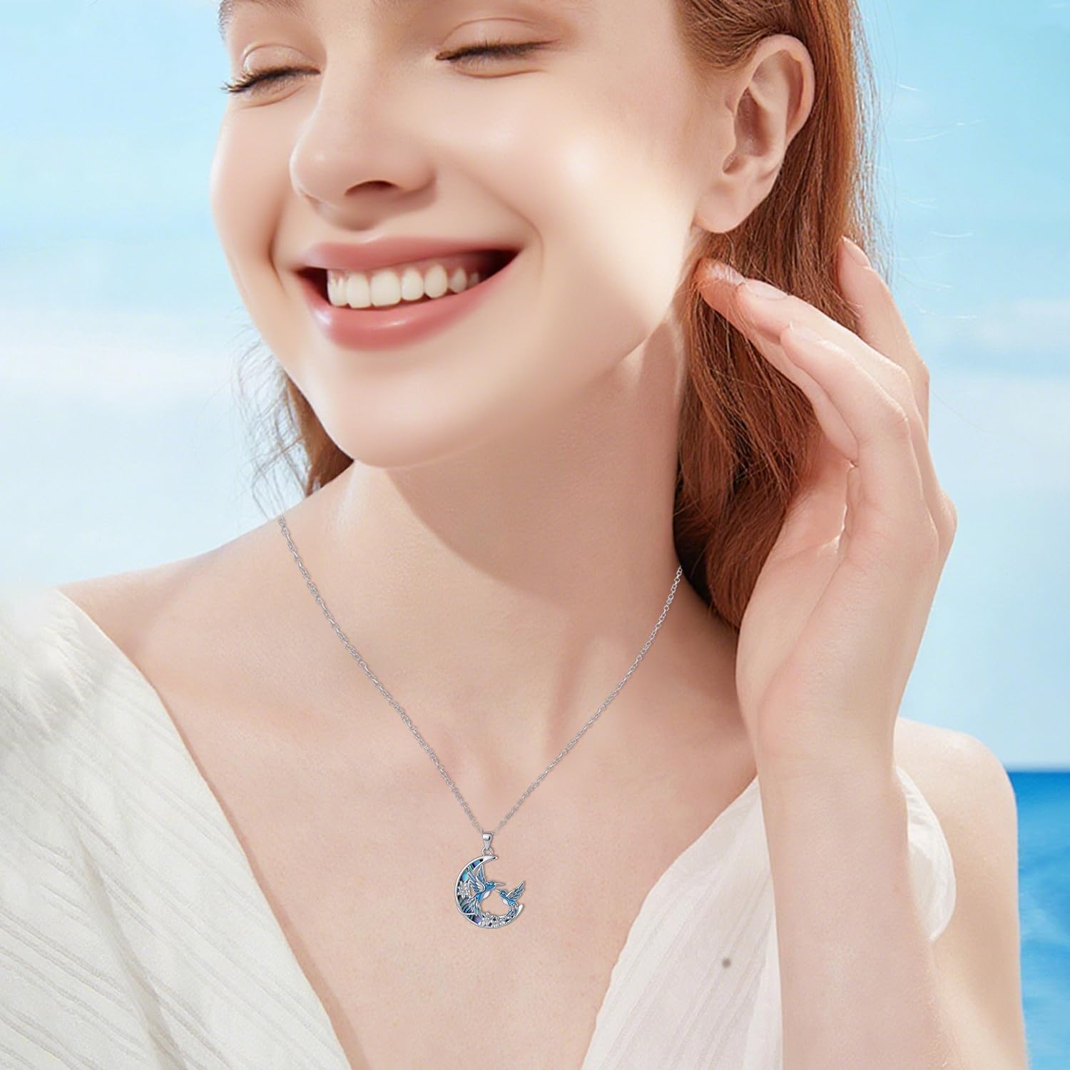 Hummingbird/Bat/Cat/Dolphin/Mermaid Necklace Sterling Silver Cute Animal Necklaces Jewelry Christmas Gifts for Women Mother Wife Friends Daughter - Image 3