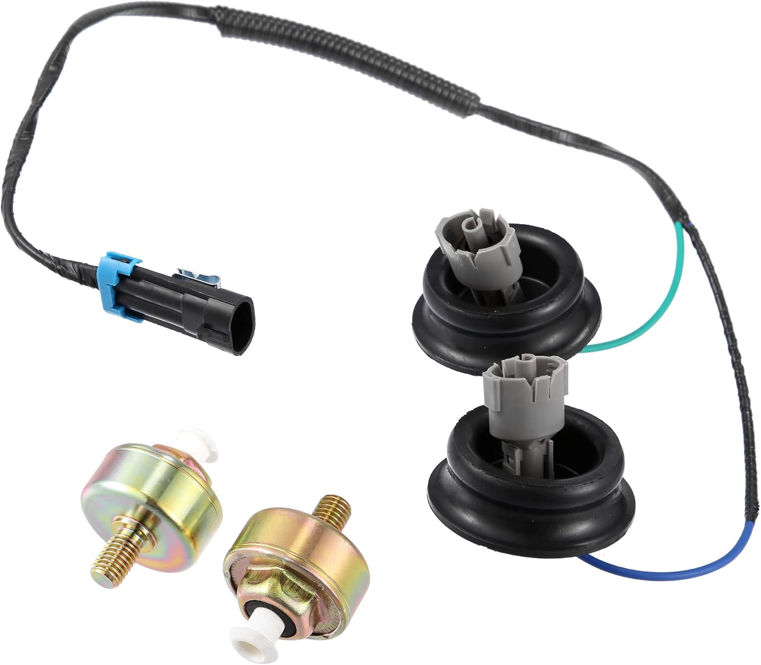 X AUTOHAUX 12589867 Dual Knock Sensors with Wiring Harness