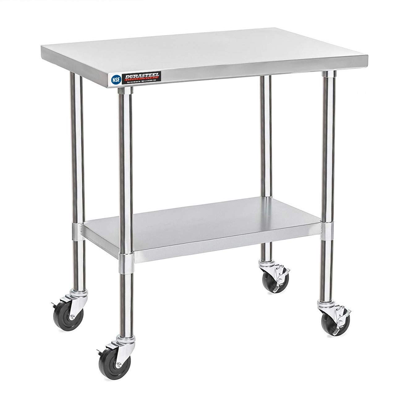 Product Deal Food Prep Stainless Steel Table - DuraSteel 24 x 36 Inch Metal Table Cart - Commercial Workbench with Caster Wheel - NSF Certified - For Restaurant, Warehouse, Home, Kitchen, Garage Amazing 🔥 Food Prep Stainless Steel Table - DuraSteel 24 x 36 Inch Metal Table Cart - Commercial Workbench with Caster Wheel - NSF Certified - For Restaurant, Warehouse, Home, Kitchen, Garage