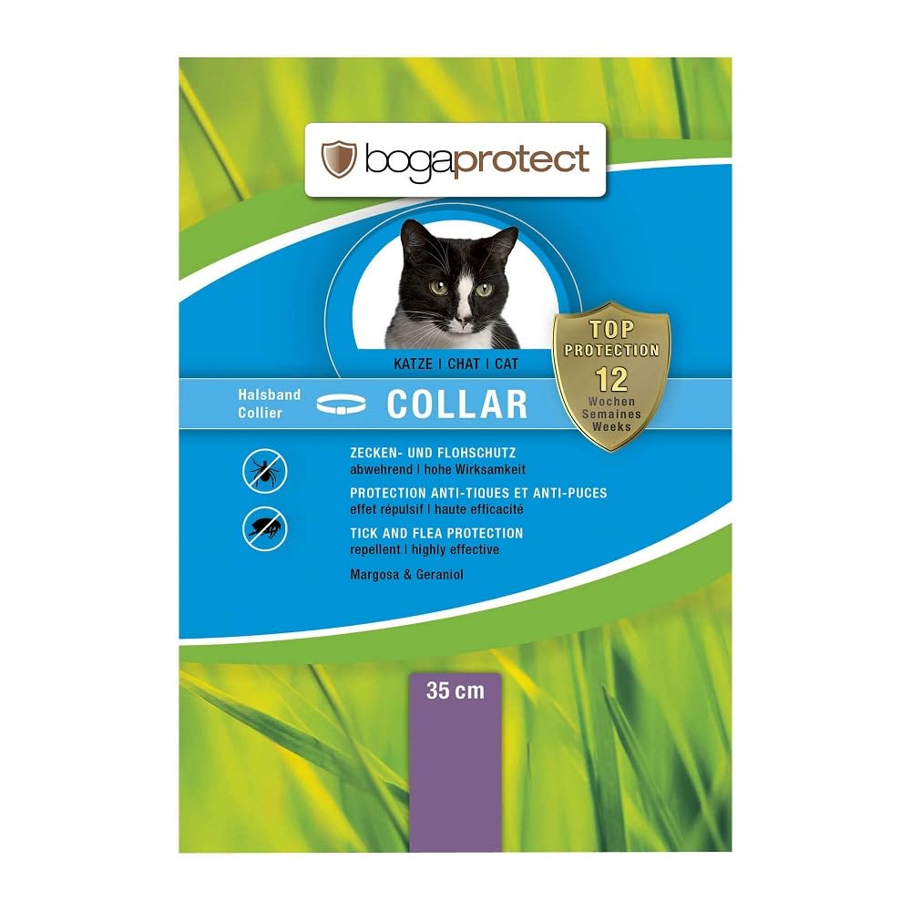 bogaprotect UBO0362 Collar para gatos (35 cm) – Hasta 12 semanas de protección preventiva contra garrapatas y pulgas, principio activo a base de plantas