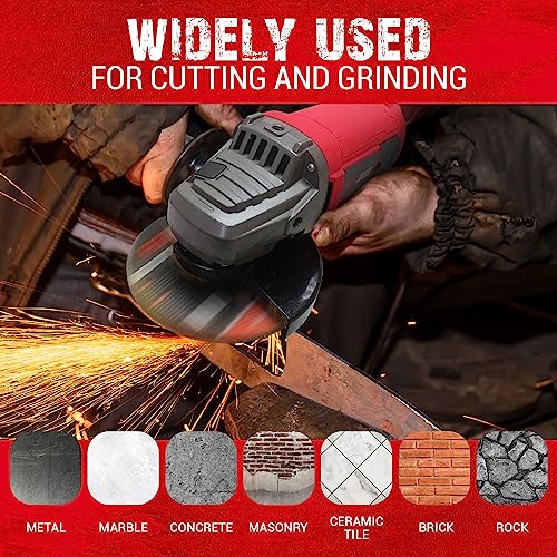 PROMAKER 9 inch Angle Grinder, 17.2 AMP 6300 RPM, Heavy Duty Angle Grinders with two (2) extra Carbon brushes. Electric metal grinding hand tool with Soft Start Technology PRO-ES2009 - Image 6