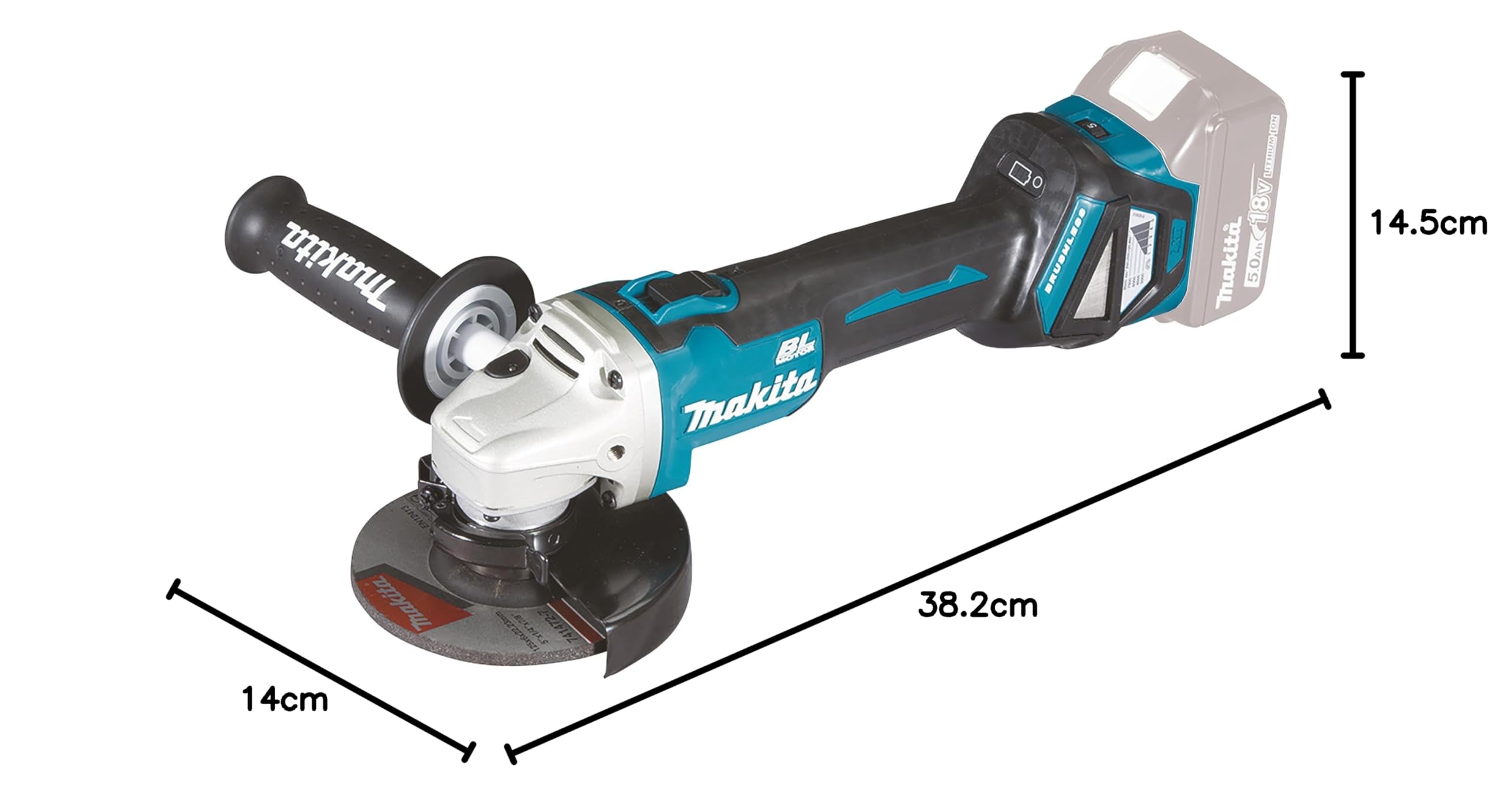 Makita DGA511Z Akku-Winkelschleifer 18 V (ohne Akku, ohne Ladegerät)