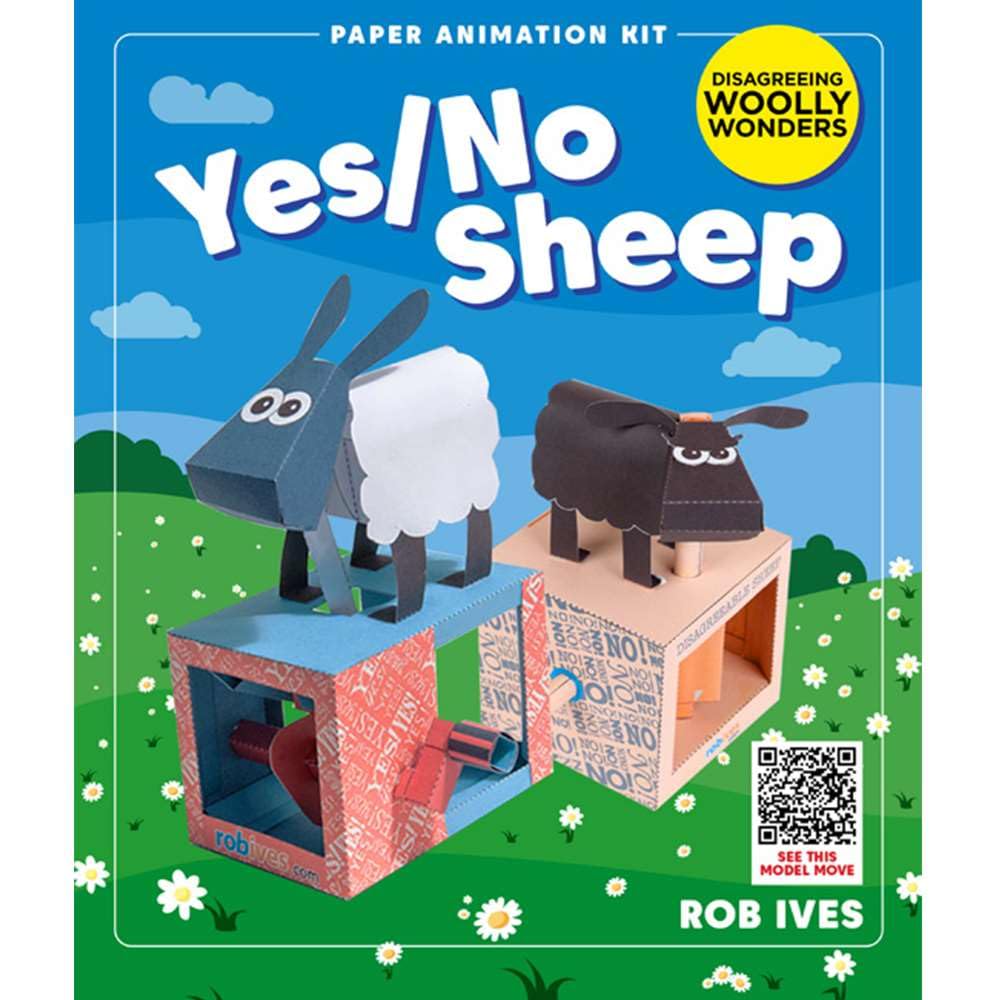 Yes/No Sheep Paper Animation Kit, Rob Ives DIY Papercraft Sheep Model with Head Nodding Motion, STEM Craft Kit - Image 4