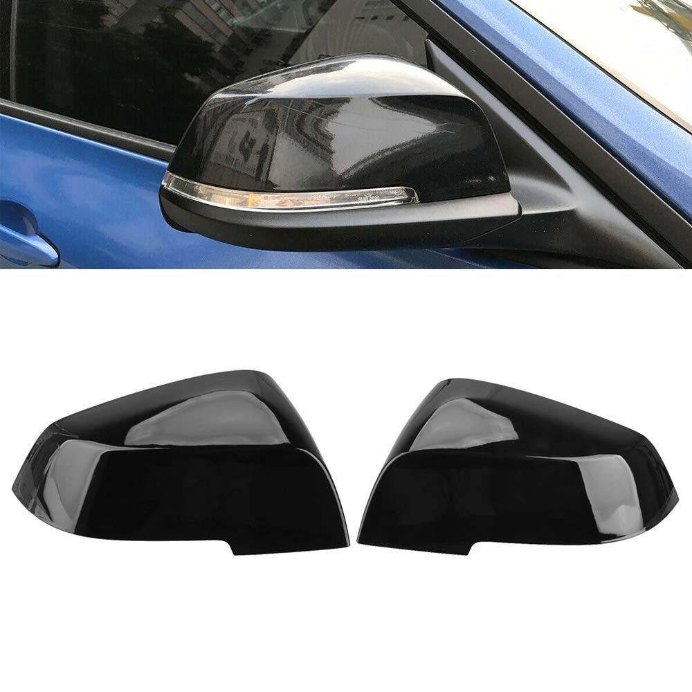 Caches de rétroviseurs de porte, garnitures de rétroviseurs latéraux de rechange compatibles avec BMW F20 F22 F23 F30 F31 F32 F33 F36 F87 M2 X1 E84 (noir brillant)