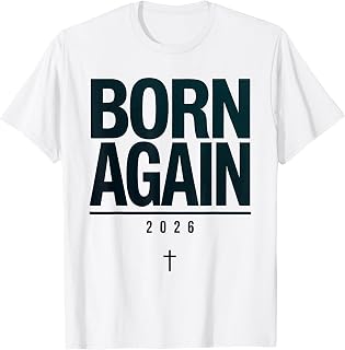 Born Again 2026 Baptism Milestone Faith Design T-Shirt