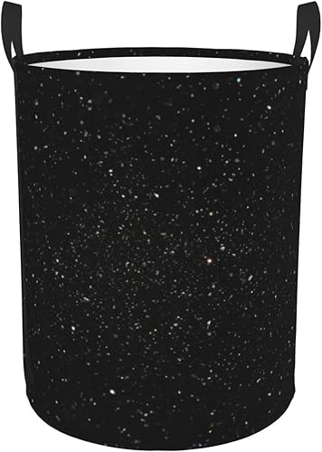 Cesta circular con estampado de purpurina negra, cesta organizadora de almacenamiento impermeable, cesta de lavandería con asas para ropa, juguetes