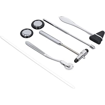 Neurological Reflex Hammer Set 5 Pieces Medical Neurological Hammer Set Made of Stainless Steel Multifunctional Portable Reflex Hammer for Examination of the Nervous System