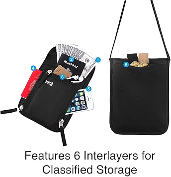 Travel Pouch Neck Wallet Family Passport Holder Organizer Case with RFID Blocking