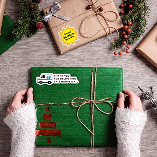 Muminglong 1.5 Inch Thank You For Delivering This Happy Mail Sticker,Mail Carrier Sticker,Happy Mail For The Postman, Mail Man,Thank You Sticker,Packaging Sticker, 500 Pcs #TOP5