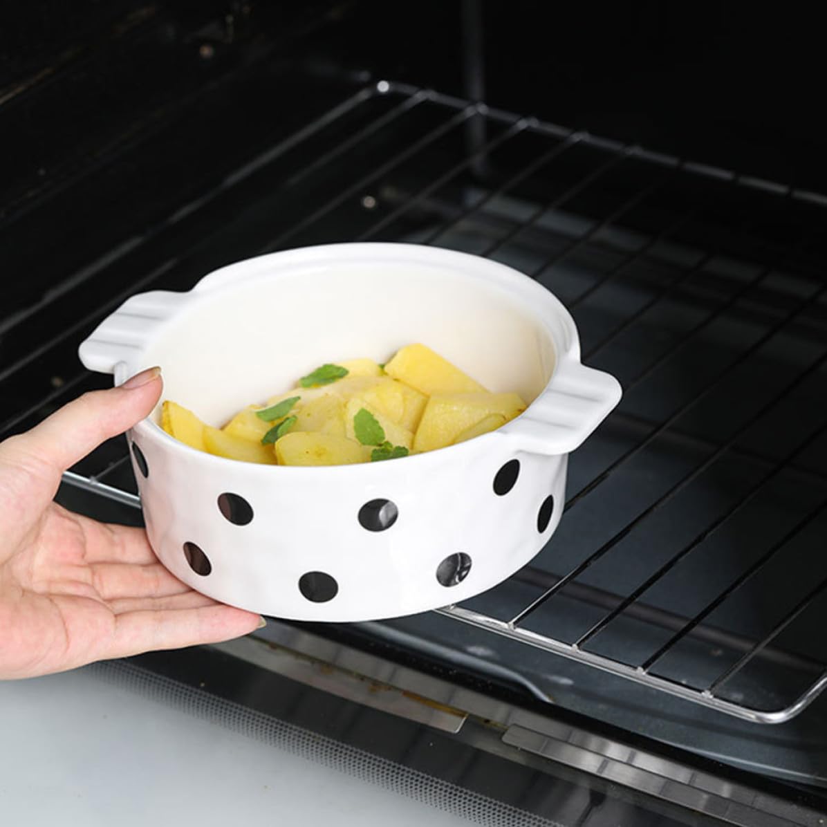 UKCOCO Keramik Backschüssel mit Deckel und Griffen für Ofen, Suppe
