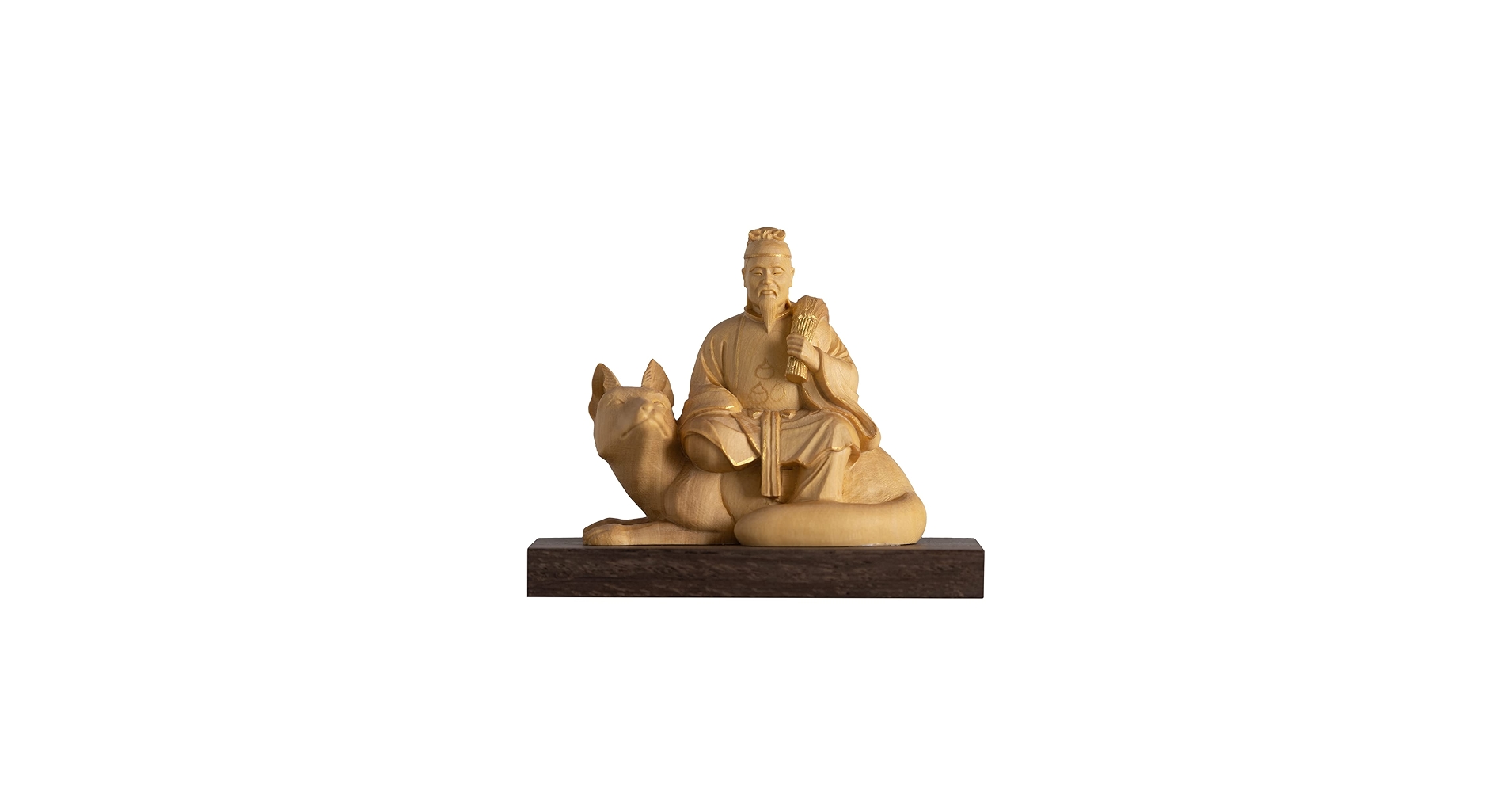 Amazon.co.jp: 極小仏 稲荷神 7.3cm（木製：ツゲ 金泥仕上）＿お