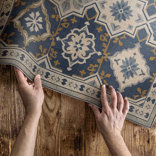 Tapis Extérieur PVC Mosaïque Vintage 150x225 Résistant Décoloration - 5