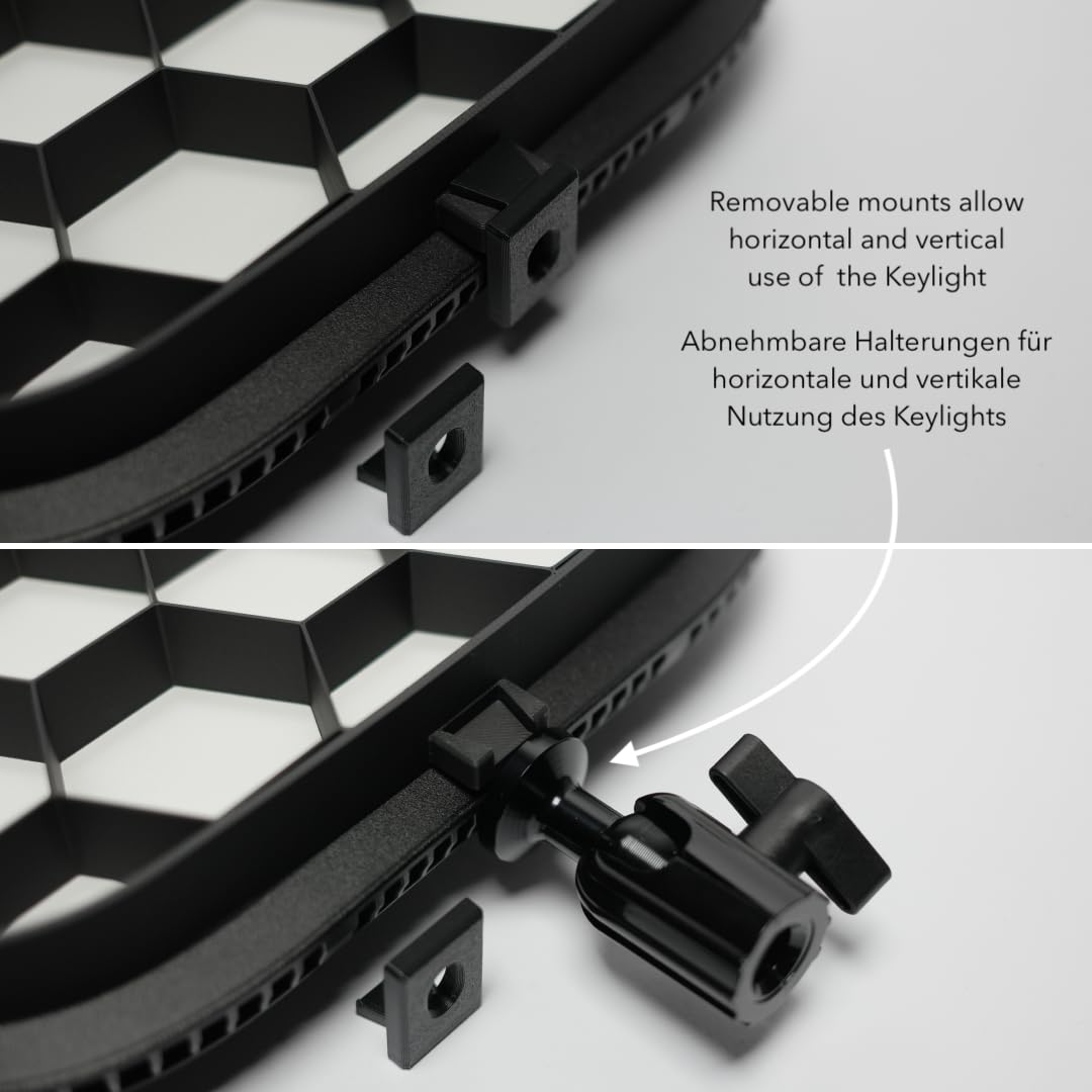 Honeycomb Grid Compatible avec Elgato Key Light, réduit la lumière parasite pour une lumière contrôlée 30 mm Pro - contrôle maximal & dispersion minimale