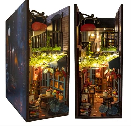 Miniature Book Nook Alley – Cozy Fantasy Bookshelf Insert with