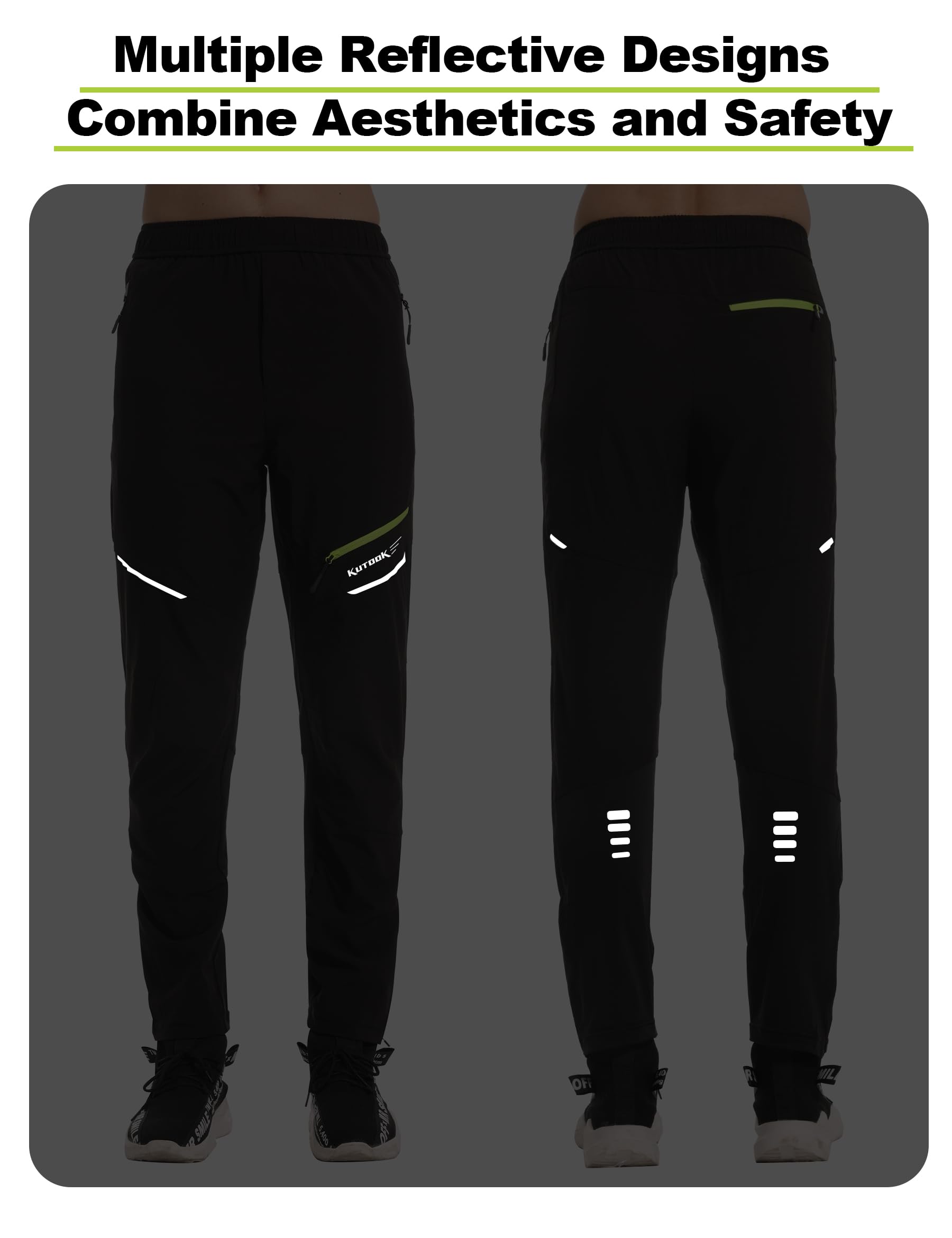 KUTOOK Pantalon de cyclisme d'été et d'hiver pour homme S-4XL à séchage rapide respirant pour randonnée, course à pied, exercice