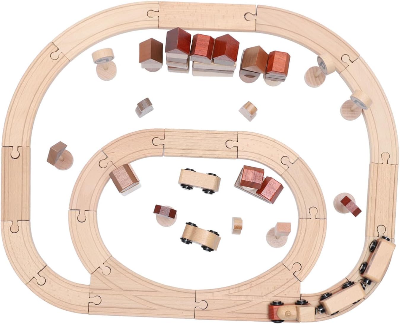 STOBOK ホームフ 1 セット ブロック 電車 子供用 木製 電車 子供用